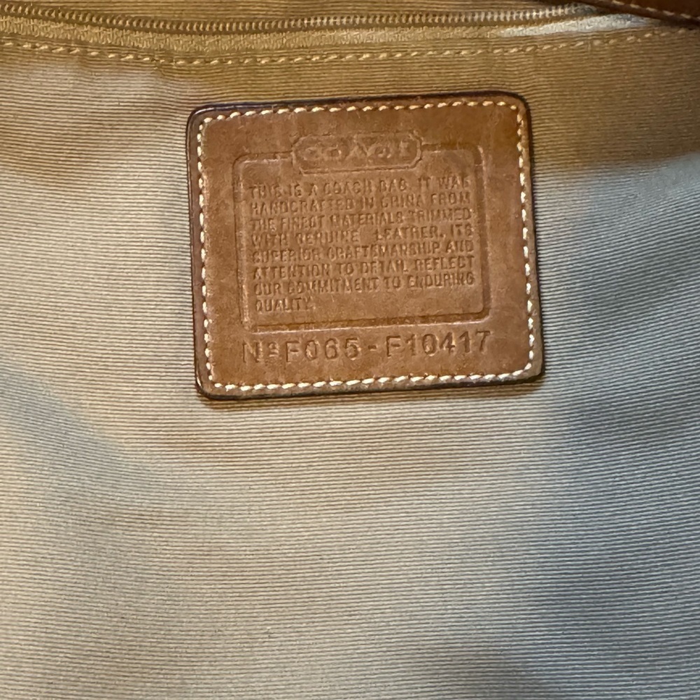 Coach Tan and Brown Mini Jacquard Convertible Shoulder Bag with Signature Design - Picture 7 of 14